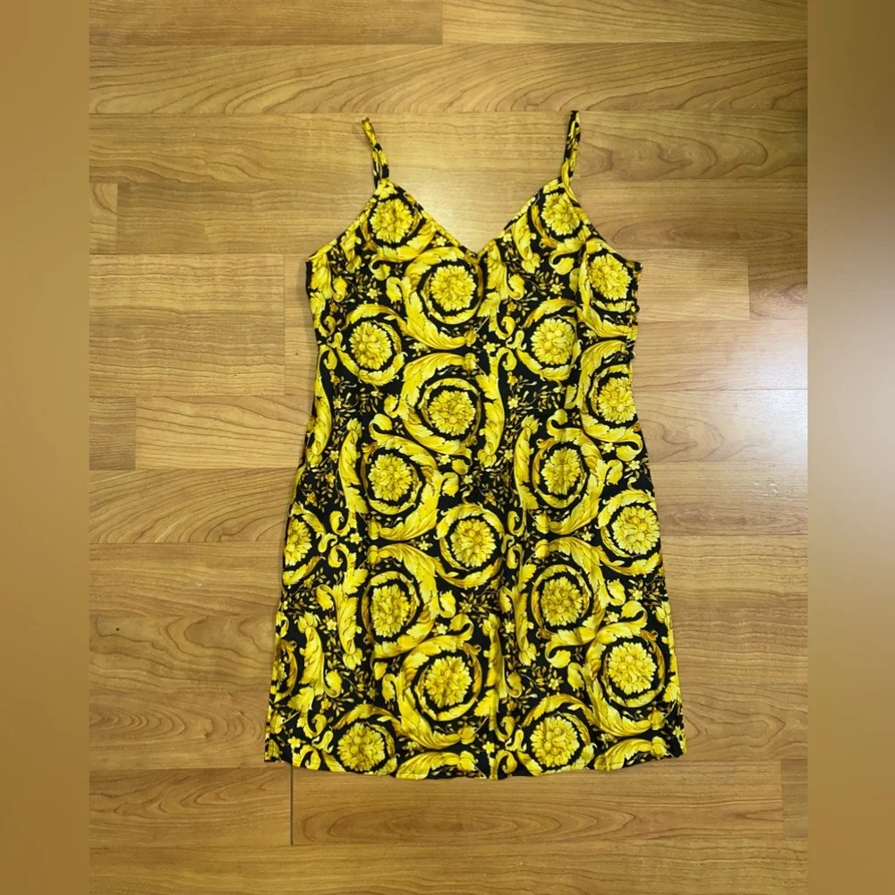 Versace Barocco Silk Pajama Slip Medium